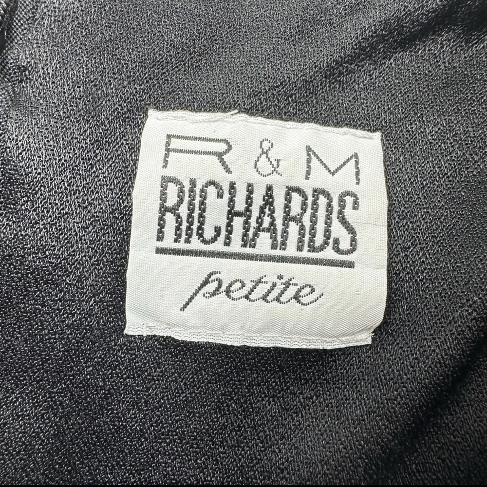 Vintage R&M Richards Black Velvet Evening Top Women’s XLP Silver Metallic Tunic - Picture 5 of 8